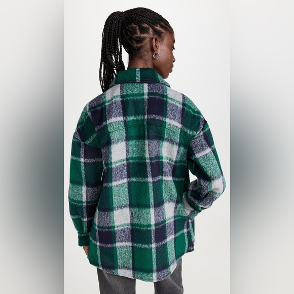 ✨AVEC LES FILLES✨Plaid Felt Shirt Jacket - Picture 5 of 12
